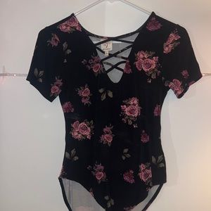 Rose pattern body suit.